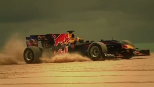 Red Bull F1 car drives on sand!
